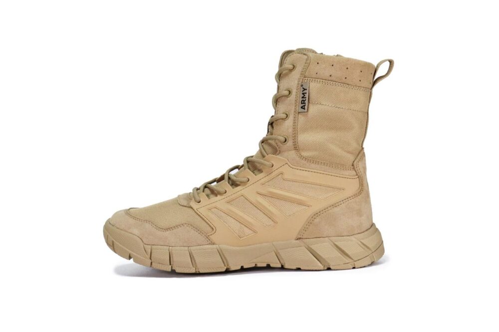 ARMY BOOT- (KHAKI 35623) بسطار ارمي بيج مزود بدعسه طبيه لراحة القدمين